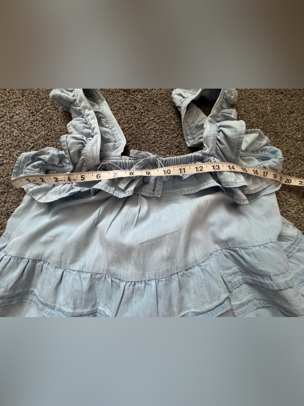 ASOS Light Blue Ruffle Tiered Mini Dress - Picture 3 of 6